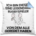 Rugbyspieler Geschenk Kissen mit Füllung 40x40 Lustige Geschenkidee Geburtstag für Rugbyspieler Ich Bin Dieser Legendäre Rugbyspieler Von Dem Alle Geredet Haben (Grau) Blau Trendation