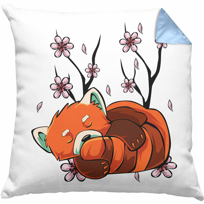 Lustige Roter Panda Kissen mit Füllung 40x40 - Ein süßes Geschenk für Panda-Liebhaber (Grau) Blau Trendation