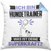 Hundetrainer Kissen mit Füllung 40x40 Geschenk für Hundetrainer Geburtstag Lustiger Spruch Was Ist Deine Superkraft (Grau) Blau Trendation