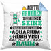Aquarium-Hobbyist Geschenk Kissen mit Füllung 40x40 Lustiger Spruch Erheben Sie Sich Der Aquarium-Hobbyist Betritt den Raum (Grau) Blau Trendation