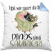 Dinosaurier Spruch Kissen mit Füllung 40x40 Geschenk Jungs Jungen Egal Wie Sauer Du Bist Dinos Sind Saurier (Grau) Blau Trendation