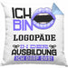 Logopäde Ausbildung Kissen mit Füllung 40x40 Geschenk Ich Bin Logopäde In Der Ausbildung Ich Darf Das Geschenkidee Spruch (Grau) Blau Trendation