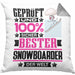 Snowboarder Geschenk Lustiger Spruch für Snowboarder Geschenkidee Bester Snowboarder Der WeltKissen mit Füllung 40x40 (Grau) Grau Trendation