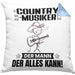Country-Musiker Kissen mit Füllung 40x40 Geschenk für Country-Musiker Der Mann Der Alles Kann Geschenkidee zum Geburtstag (Grau) Blau Trendation
