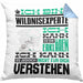 Wildnisexperte Geschenk Kaffee-Kissen mit Füllung 40x40 Geschenkidee für Wildnisexperte Ich Bin Wildnisexperte Ich Kann Es Dir Erklären Jedoch Nicht Für Dich Verstehen Spruch Lustig (Grau) Blau Trendation