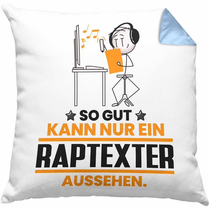 Raptexter Geschenk Kissen mit Füllung 40x40 So Gut Kann Nur Ein Raptexter Aussehen Geschenkidee (Grau) Blau Trendation