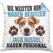 Jack Russell Besitzer Kissen mit Füllung 40x40 Geschenk Lustiger Spruch Geschenkidee Besitzerin Jack Russell Haben Personal (Grau) Blau Trendation