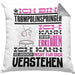 Trampolinspringer Geschenk Kaffee-Kissen mit Füllung 40x40 Geschenkidee für Trampolinspringer Ich Bin Trampolinspringer Ich Kann Es Dir Erklären Jedoch Nicht Für Dich Verstehen Spruch Lustig (Grau) Grau Trendation