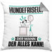 Hundefriseur Kissen mit Füllung 40x40 Geschenk für Hundefriseur Der Mann Der Alles Kann Geschenkidee zum Geburtstag (Grau) Grau Trendation