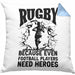 Rugby Kissen mit Füllung 40x40 Geschenk Spruch Geschenkidee für Rugbyspieler (Grau) Blau Trendation