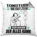Tonstudio-Besitzer Kissen mit Füllung 40x40 Geschenk für Tonstudio-Besitzer Der Mann Der Alles Kann Geschenkidee zum Geburtstag (Grau) Grau Trendation