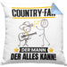 Country-Fan Kissen mit Füllung 40x40 Geschenk für Country-Fan Der Mann Der Alles Kann Geschenkidee zum Geburtstag (Grau) Blau Trendation