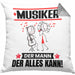 Musiker Kissen mit Füllung 40x40 Geschenk für Musiker Der Mann Der Alles Kann Geschenkidee zum Geburtstag (Grau) Grau Trendation
