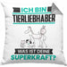 Tierwohlhaber Kissen mit Füllung 40x40 Geschenk für Tierwohlhaber Geburtstag Lustiger Spruch Was Ist Deine Superkraft (Grau) Grau Trendation