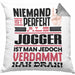 Jogger Geschenk Kissen mit Füllung 40x40 Lustige Geschenkidee für Jogger Geburtstag Niemand Ist Perfekt Aber Als Jogger Ist Man Nah Dran (Grau) Grau Trendation