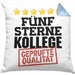 Bester Kollege Kissen mit Füllung 40x40 Geschenk für Besten Arbeitskollegen Lustiger Spruch 5 Sterne Kollege Geprüfte Qualität (Grau) Blau Trendation