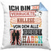 Kollege Kissen mit Füllung 40x40 Geschenk Spruch Lustig Geschenkidee für Kollege Geburtstag Ich Bin Der Verrückte Kollege (Grau) Blau Trendation