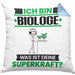 Biologe Kissen mit Füllung 40x40 Geschenk für Biologe Geburtstag Lustiger Spruch Was Ist Deine Superkraft (Grau) Blau Trendation