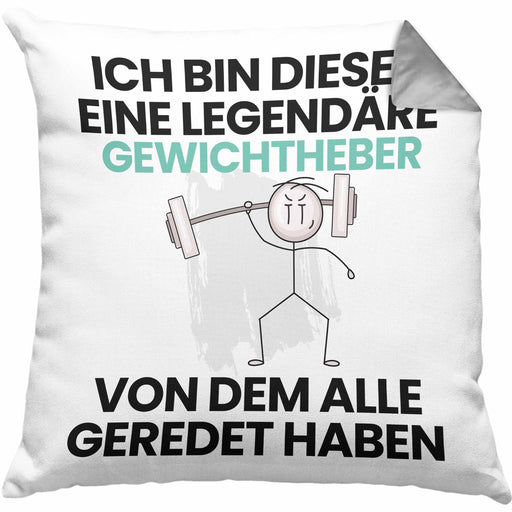 Gewichtheber Geschenk Kissen mit Füllung 40x40 Lustige Geschenkidee Geburtstag für Gewichtheber Ich Bin Dieser Legendäre Gewichtheber Von Dem Alle Geredet Haben (Grau) Grau Trendation