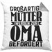 Oma Geschenk Kissen mit Füllung 40x40 Beste Oma Geschenkidee Geburtstag Muttertag Großartige Mütter Werden Zur Oma Befördert (Grau) Grau Trendation