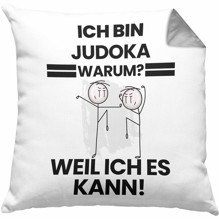 Judoka Geschenk Kissen mit Füllung 40x40 Lustiger Spruch Ich Bin Judoka Warum Weil Ich Es Kann Geschenkidee Bester Judoka Geburtstag (Grau) Grau Trendation
