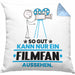 Filmfan Geschenk Kissen mit Füllung 40x40 So Gut Kann Nur Ein Filmfan Aussehen Geschenkidee (Grau) Blau Trendation