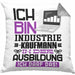 Industriekaufmann Ausbildung Kissen mit Füllung 40x40 Geschenk Ich Bin Industriekaufmann In Der Ausbildung Ich Darf Das Geschenkidee Spruch (Grau) Grau Trendation