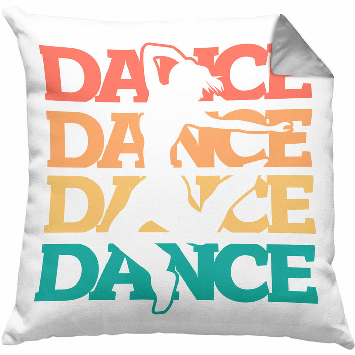 Lustige Tänzer Kissen mit Füllung 40x40 Geschenk für Tanzbegeisterte Tanzlehrer Grafik Dance (Grau) Grau Trendation