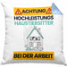 Haustiersitter Kissen mit Füllung 40x40 Geschenk Lustiger Spruch Geschenkidee für Haustiersitter Achtung Hochleistungs Haustiersitter Bei Der Arbeit (Grau) Blau Trendation