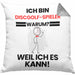 Discgolf-Spieler Geschenk Kissen mit Füllung 40x40 Lustiger Spruch Ich Bin Discgolf-Spieler Warum Weil Ich Es Kann Geschenkidee Bester Discgolf-Spieler Geburtstag (Grau) Grau Trendation