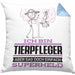 Tierpfleger Geschenk Kissen mit Füllung 40x40 Ich Bin Tierpfleger Aber Sag Doch Einfach Superheld Lustige Geschenkdiee für Tierpfleger (Grau) Blau Trendation