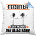 Fechter Kissen mit Füllung 40x40 Geschenk für Fechter Der Mann Der Alles Kann Geschenkidee zum Geburtstag (Grau) Blau Trendation