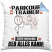 Parkour-Trainer Kissen mit Füllung 40x40 Geschenk für Parkour-Trainer Der Mann Der Alles Kann Geschenkidee zum Geburtstag (Grau) Blau Trendation