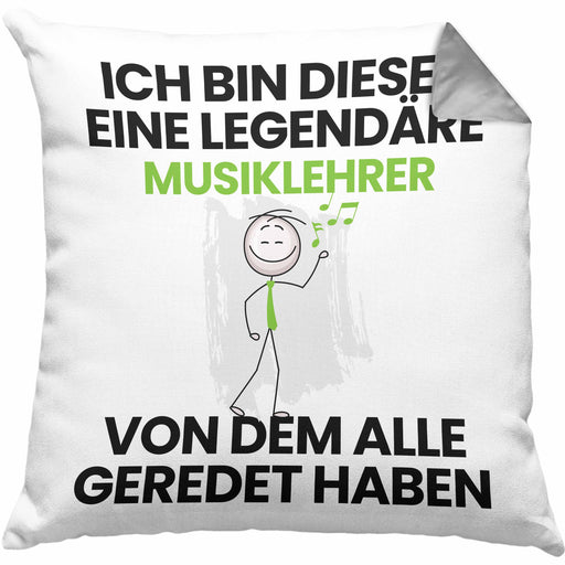Musiklehrer Geschenk Kissen mit Füllung 40x40 Lustige Geschenkidee Geburtstag für Musiklehrer Ich Bin Dieser Legendäre Musiklehrer Von Dem Alle Geredet Haben (Grau) Grau Trendation
