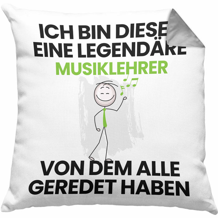 Musiklehrer Geschenk Kissen mit Füllung 40x40 Lustige Geschenkidee Geburtstag für Musiklehrer Ich Bin Dieser Legendäre Musiklehrer Von Dem Alle Geredet Haben (Grau) Grau Trendation