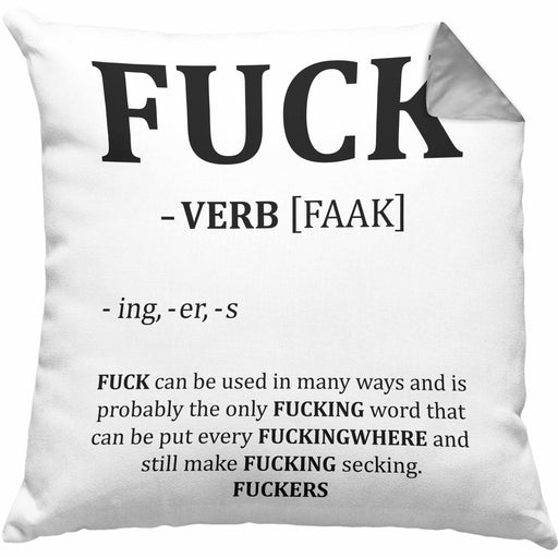 F*** Kissen mit Füllung 40x40 Geschenk Schimpfwort 18+ Geschenkidee Männer Frauen Arbeitskollege Geschenkidee (Grau) Grau Trendation