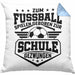 Fussballer Kissen mit Füllung 40x40 Geschenk Fussballspieler Geschenkidee Zum Fussball Spielen Geboren Zur Schule Gezwungen (Grau) Blau Trendation