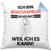 Bocciapieler Geschenk Kissen mit Füllung 40x40 Lustiger Spruch Ich Bin Bocciapieler Warum Weil Ich Es Kann Geschenkidee Bester Bocciapieler Geburtstag (Grau) Blau Trendation