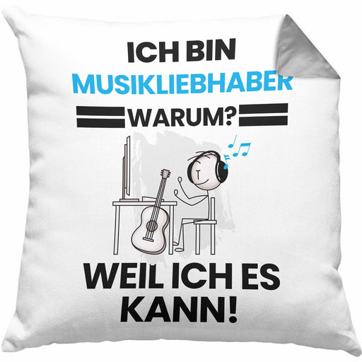 Musikliebhaber Geschenk Kissen mit Füllung 40x40 Lustiger Spruch Ich Bin Musikliebhaber Warum Weil Ich Es Kann Geschenkidee Bester Musikliebhaber Geburtstag (Grau) Grau Trendation