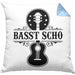 Bassist Kissen mit Füllung 40x40 Geschenk Bass-Spieler Geschenkidee Basst Scho Spruch (Grau) Blau Trendation