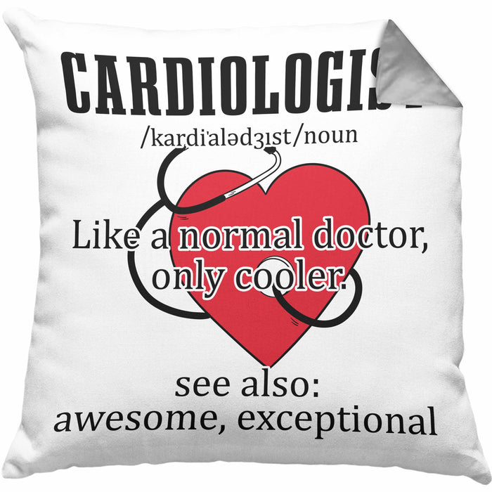 Kardiologe Geschenk Kissen mit Füllung 40x40 Cardiologist Definition Ekg Herz Kardiologie (Grau) Grau Trendation