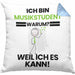 Musikstudent Geschenk Kissen mit Füllung 40x40 Lustiger Spruch Ich Bin Musikstudent Warum Weil Ich Es Kann Geschenkidee Bester Musikstudent Geburtstag (Grau) Blau Trendation