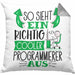 Programmierer Kissen mit Füllung 40x40 Geschenk So Sieht Ein RIchtig Cooler Programmierer Aus Geschenkidee Lustiger Spruch Geburtstag (Grau) Grau Trendation