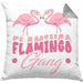 Flamingo Gang Kissen mit Füllung 40x40 Geschenkidee Pinke Flamingos JGA (Grau) Grau Trendation