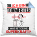 Tonmeister Kissen mit Füllung 40x40 Geschenk für Tonmeister Geburtstag Lustiger Spruch Was Ist Deine Superkraft (Grau) Blau Trendation