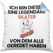 Skater Geschenk Kissen mit Füllung 40x40 Lustige Geschenkidee Geburtstag für Skater Ich Bin Dieser Legendäre Skater Von Dem Alle Geredet Haben (Grau) Blau Trendation