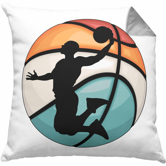 Basketball Kissen mit Füllung 40x40 Geschenk Basketballspieler Trainer Geschenkidee Lustige Kissen mit Füllung 40x40 Basketballer Jungs Jungen Coach (Grau) Grau Trendation