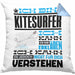 Kitesurfer Geschenk Kaffee-Kissen mit Füllung 40x40 Geschenkidee für Kitesurfer Ich Bin Kitesurfer Ich Kann Es Dir Erklären Jedoch Nicht Für Dich Verstehen Spruch Lustig (Grau) Blau Trendation