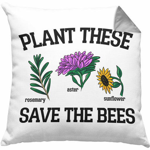 Lustige Kissen mit Füllung 40x40 für Bienenliebhaber Plant These Save The Bees Geschenk (Grau) Grau Trendation