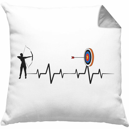 Lustige Bogenschütze Kissen mit Füllung 40x40 Geschenk für Pfeil & Bogen Enthusiasten Herzschlag (Grau) Grau Trendation